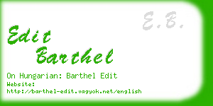 edit barthel business card